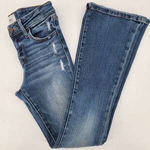 BKE Youth Girls Tailored Bootcut Distressed Stretch Adjustable Waist Jeans 12